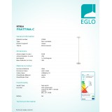 EGLO 97814 | EGLO-Connect-Frattina Eglo podna smart rasvjeta 181,5cm sa nožnim prekidačem jačina svjetlosti se može podešavati, sa podešavanjem temperature boje, promjenjive boje, može se upravljati daljinskim upravljačem 1x LED 2300lm 2700 <-> 6500