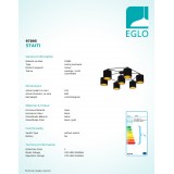 EGLO 97895 | Staiti Eglo stropne svjetiljke svjetiljka 7x E27 crno, zlatno