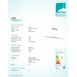 EGLO 97907 | EGLO-Connect-Fraioli Eglo visilice smart rasvjeta jačina svjetlosti se može podešavati, sa podešavanjem temperature boje, promjenjive boje, može se upravljati daljinskim upravljačem 2x LED 4600lm 2700 <-> 6500K poniklano mat, bijelo