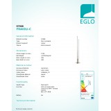 EGLO 97908 | EGLO-Connect-Fraioli Eglo podna smart rasvjeta 175,5cm sa nožnim prekidačem jačina svjetlosti se može podešavati, sa podešavanjem temperature boje, promjenjive boje, može se upravljati daljinskim upravljačem 2x LED 4600lm 2700 <-> 6500K