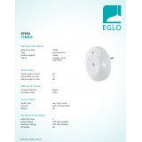 EGLO 97934 | Tineo Eglo orientciona rasvjeta svjetiljka svjetlosni senzor, zvučni senzor utična svjetiljka 2x LED 8lm 3000K bijelo