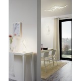 EGLO 97941 | Novafeltria Eglo stolna svjetiljka 41cm sa prekidačem na kablu 1x LED 1000lm 3000K poniklano mat, bijelo