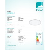 EGLO 97958 | EGLO-Connect-Sarsina Eglo stropne svjetiljke smart rasvjeta okrugli daljinski upravljač jačina svjetlosti se može podešavati, sa podešavanjem temperature boje, promjenjive boje 1x LED 2100lm 2700 <-> 6500K bijelo