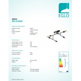 EGLO 98034 | Belsiana Eglo stropne svjetiljke svjetiljka elementi koji se mogu okretati 6x E27 crno