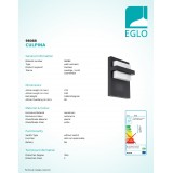 EGLO 98088 | Culpina Eglo zidna svjetiljka 1x LED 830lm 3000K IP44 antracit, bijelo