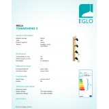 EGLO 98114 | Townshend-3 Eglo spot svjetiljka elementi koji se mogu okretati 4x E27 bezbojno, smeđe, crno