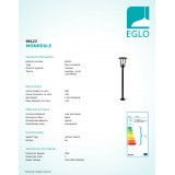 EGLO 98123 | Monreale Eglo podna svjetiljka 99,5cm 1x E27 IP44 crno, prozirno