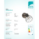 EGLO 98134 | Sambatello Eglo spot svjetiljka elementi koji se mogu okretati 1x E27 bezbojno, smeđe, srebrno
