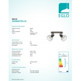 EGLO 98135 | Sambatello Eglo spot svjetiljka elementi koji se mogu okretati 2x E27 bezbojno, smeđe, srebrno