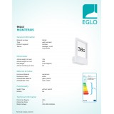 EGLO 98143 | Monteros Eglo zidna svjetiljka 1x E27 IP44 bijelo