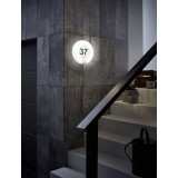 EGLO 98147 | Marchesa Eglo zidna svjetiljka okrugli 1x LED 1300lm 3000K IP44 plemeniti čelik, čelik sivo, bijelo