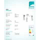 EGLO 98281 | Apricale Eglo stropne svjetiljke svjetiljka 3x E27 sivo, crno