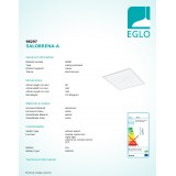EGLO 98297 | EGLO-Access-Salobrena Eglo stropne svjetiljke Access svjetiljka četvrtast daljinski upravljač jačina svjetlosti se može podešavati, sa podešavanjem temperature boje, timer, noćno svjetlo 1x LED 2600lm 2700 <-> 6500K bijelo
