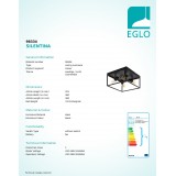 EGLO 98334 | Silentina Eglo stropne svjetiljke svjetiljka 4x E27 crno