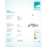 EGLO 98347 | Bocadella Eglo visilice svjetiljka 12x E27 crno