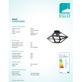 EGLO 98355 | Casefabre Eglo stropne svjetiljke svjetiljka 1x E27 crno, prozirno
