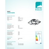 EGLO 98357 | Casefabre Eglo stropne svjetiljke svjetiljka 1x E27 crno, prozirno