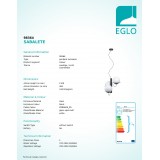 EGLO 98364 | Sabalete_Camargo Eglo visilice svjetiljka elementi koji se mogu okretati 3x E27 crno, opal