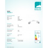 EGLO 98394 | Seras Eglo spot svjetiljka elementi koji se mogu okretati 2x GU10 500lm 3000K bijelo