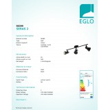 EGLO 98399 | Seras Eglo spot svjetiljka elementi koji se mogu okretati 3x GU10 750lm 3000K crno, bijelo