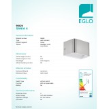 EGLO 98424 | Sania-4 Eglo zidna svjetiljka oblik cigle 1x LED 600lm 3000K satenski nikal, bijelo