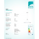 EGLO 98427 | EGLO-Connect-Hornitos Eglo visilice smart rasvjeta jačina svjetlosti se može podešavati, sa podešavanjem temperature boje, promjenjive boje, može se upravljati daljinskim upravljačem 1x LED 4000lm 2700 <-> 6500K krom, saten