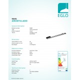 EGLO 98491 | Amontillado Eglo stropne svjetiljke svjetiljka jačina svjetlosti se može podešavati 1x LED 3500lm 3000K crno, bijelo