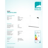 EGLO 98492 | Amontillado Eglo visilice svjetiljka jačina svjetlosti se može podešavati 1x LED 3500lm 3000K crno, bijelo