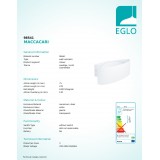 EGLO 98541 | Maccacari Eglo zidna svjetiljka okrugli 1x LED 1100lm 3000K bijelo, prozirno
