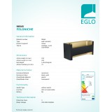 EGLO 98545 | Feloniche Eglo zidna svjetiljka Samsung LED okrugli 1x LED 1100lm 3000K crno, zlatno, prozirno