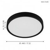EGLO 98604 | Musurita Eglo stropne svjetiljke svjetiljka okrugli 1x LED 3900lm 3000K crno, bijelo