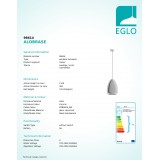 EGLO 98614 | Alobrase Eglo visilice svjetiljka 1x E27 krom, prozirna crna