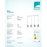 EGLO 98616 | Alobrase Eglo visilice svjetiljka 4x E27 krom, prozirna crna