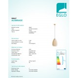 EGLO 98647 | Alobrase Eglo visilice svjetiljka 1x E27 brušeno zlato, jantar