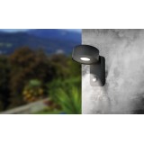 EGLO 98738 | Palosco Eglo zidna svjetiljka sa senzorom 1x LED 500lm 3000K IP44 crno, prozirno