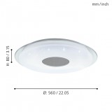 EGLO 98768 | EGLO-Connect-Lanciano Eglo stropne svjetiljke smart rasvjeta daljinski upravljač jačina svjetlosti se može podešavati, sa podešavanjem temperature boje, promjenjive boje 1x LED 5000lm 2700 <-> 6500K bijelo, učinak kristala, prozirno