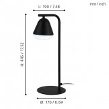 EGLO 99035 | Palbieta Eglo stolna svjetiljka 44,5cm sa prekidačem na kablu 1x GU10 240lm 3000K crno, saten