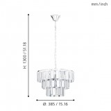 EGLO 99095 | Erseka Eglo visilice svjetiljka 5x E14 krom, kristal