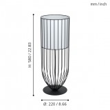 EGLO 99101 | Nosino Eglo stolna svjetiljka 58cm sa prekidačem na kablu 1x E27 crno, bijelo