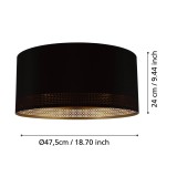 EGLO 99272 | Esteperra Eglo stropne svjetiljke svjetiljka okrugli 1x E27 crno, zlatno