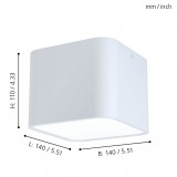 EGLO 99281 | Grimasola Eglo stropne svjetiljke svjetiljka kocka 1x E27 bijelo