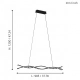 EGLO 99317 | Lasana-1 Eglo visilice svjetiljka 1x LED 5300lm 3000K crno, bijelo