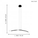 EGLO 99382 | Egidonella Eglo visilice svjetiljka 1x LED 3250lm 3000K crno, bijelo