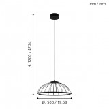 EGLO 99403 | Bogotenillo Eglo visilice svjetiljka 1x LED 3400lm 3000K crno, bijelo