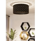 EGLO 99523 | Marasales Eglo stropne svjetiljke svjetiljka okrugli 1x E27 mesing, prozirna crna