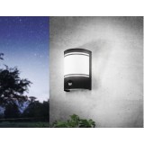 EGLO 99566 | Cerno Eglo zidna svjetiljka sa senzorom 1x E27 IP44 crno, bijelo