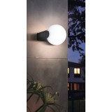 EGLO 99572 | Rubio Eglo zidna svjetiljka 1x E27 IP44 antracit, bijelo