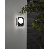 EGLO 99584 | Madriz Eglo zidna svjetiljka pravotkutnik sa senzorom 1x LED 993lm 3000K IP44 crno, bijelo