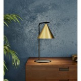 EGLO 99593 | Narices Eglo stolna svjetiljka 50cm sa prekidačem na kablu 1x E27 crno, brušeno zlato, zlatno