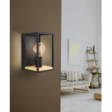 EGLO 99796 | Libertad Eglo zidna svjetiljka sa prekidačem na kablu 1x E27 crno, bezbojno